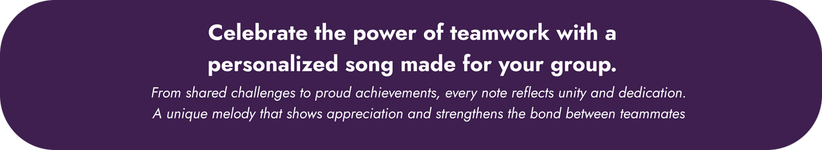 Personalized corporate team gift song banner – YourMelodyMakers