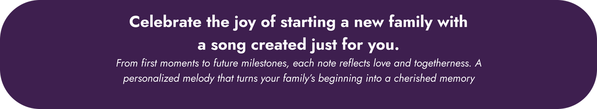 Personalized adoption new family song banner – YourMelodyMakers